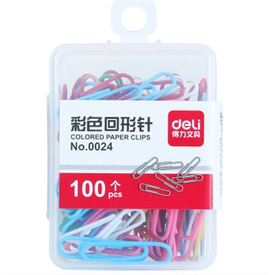 ZS  0024彩色回形针(混)(100枚 /盒)